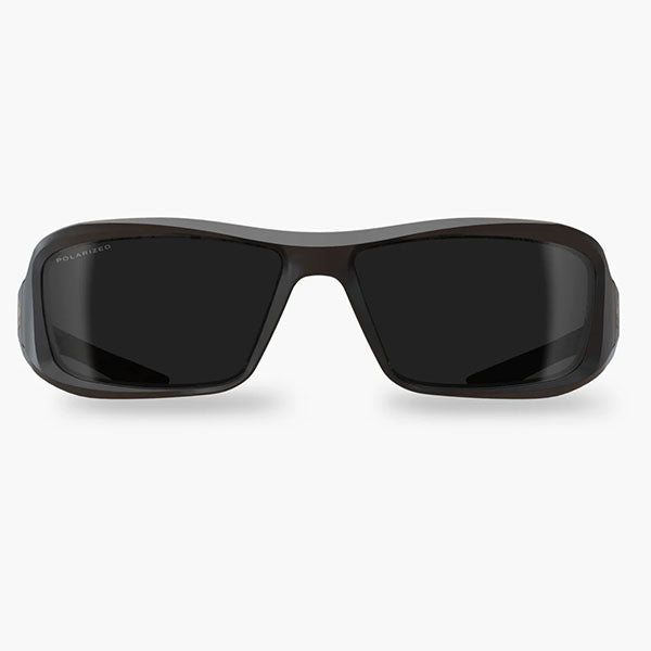 Sonnenbrille HAMEL, Soft Touch Matte Black Thin Temple Frame Polarizes Smoke Vapor Shield Lens (TXH716VS-TT)