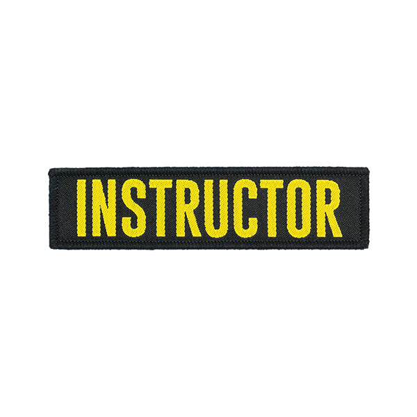 Klettabzeichen INSTRUCTOR, 25x100mm, gelb