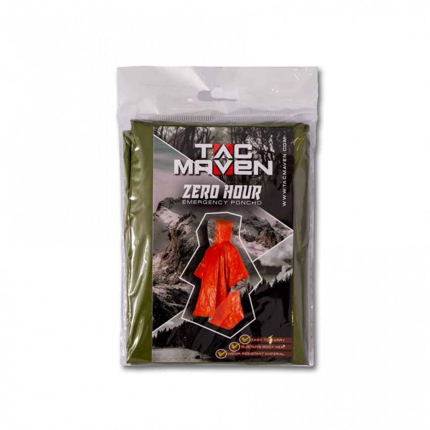 Emergency Poncho ZERO HOUR, orange