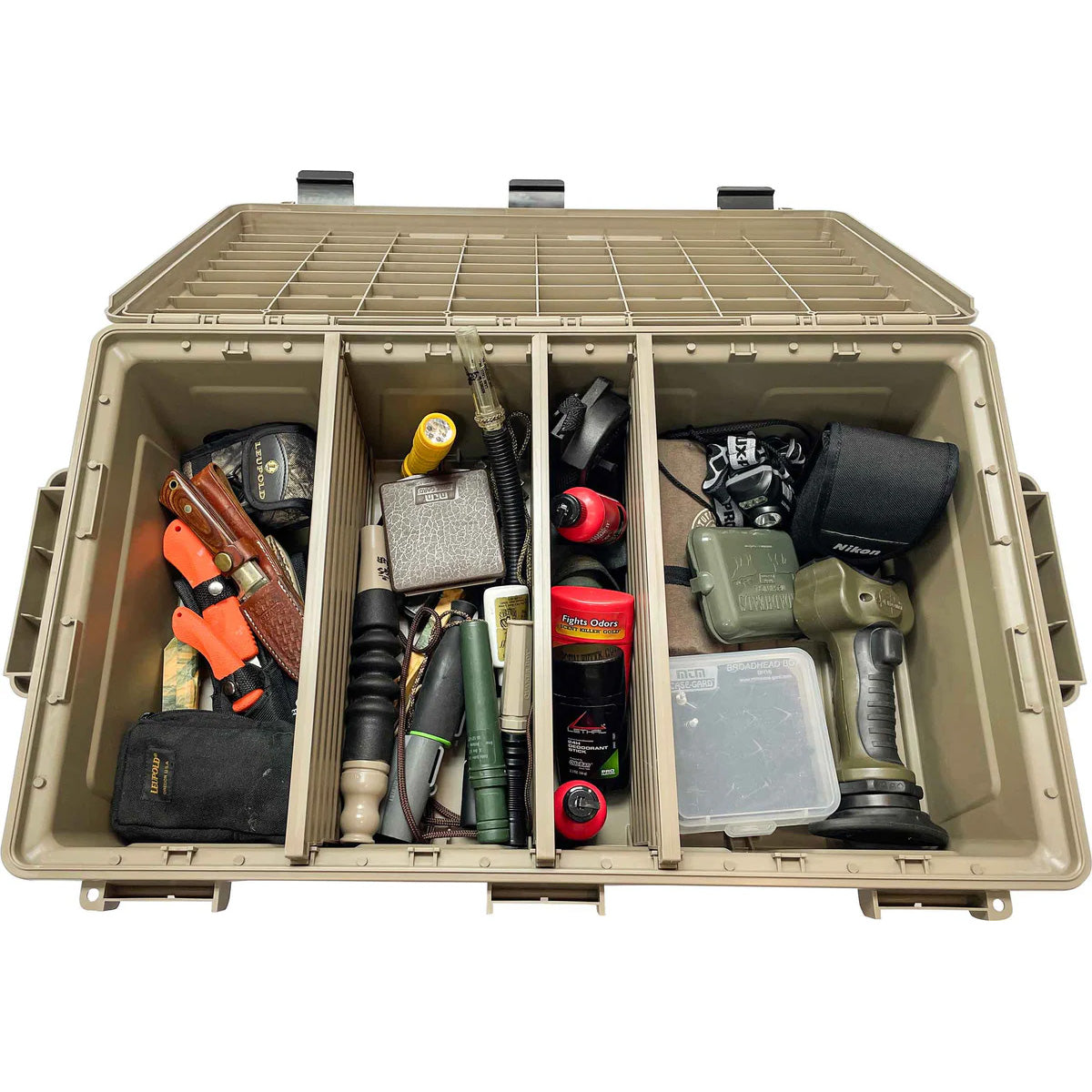 Ammo Crate Divided Utility Box, Dark Earth