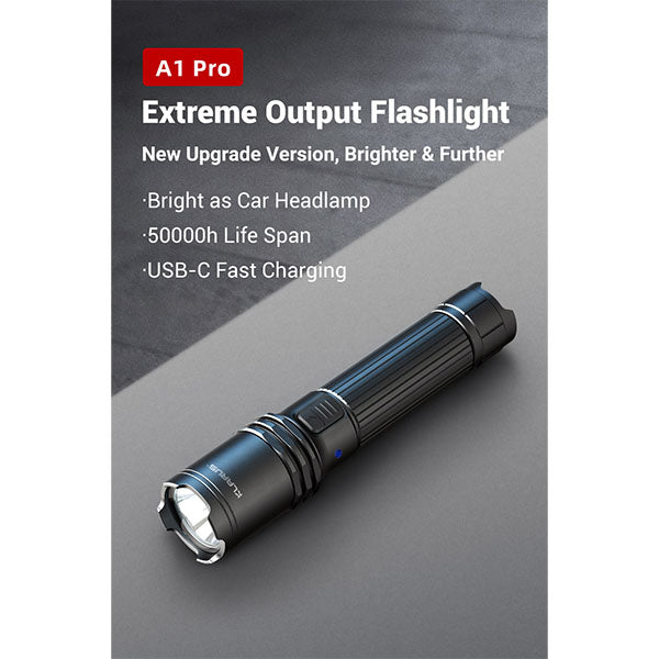 Taktische LED Taschenlampe A1 PRO, 1'300 Lumen (inkl. Akku)