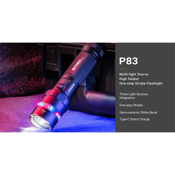 Taktische LED-Taschenlampe P83, 2'100 Lumen (inkl. Akku)