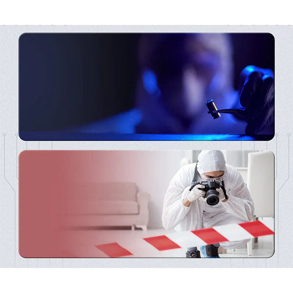 Forensik-LED-Taschenlampe P56, 300 Lumen + UV, IR, blau, grün, rot (inkl. Akku)