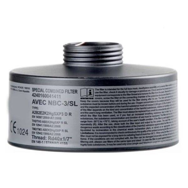 CBRN-/ABC-Filter mit 40mm/NATO-Gewinde (ohne Maske)