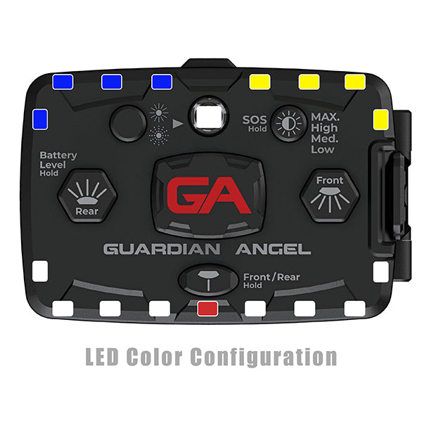 GUARDIAN ANGEL Sicherheitslicht ELITE WHITE/BLUE & YELLOW, inkl. Akku