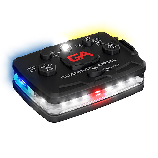 GUARDIAN ANGEL Sicherheitslicht ELITE WHITE/BLUE & YELLOW, inkl. Akku