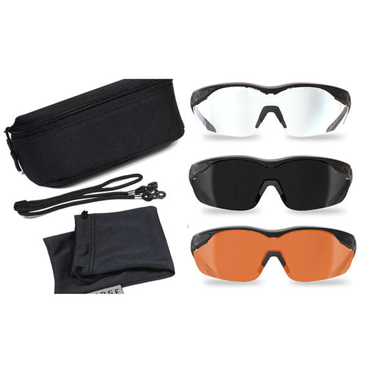Sonnenbrille OVERLORD, 3 Lens Kit Soft Touch Matte Black Frame (HO3K-1)