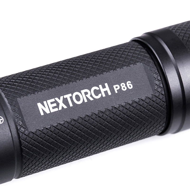 P86 1600lm Flashlight with 120db Electronic Whistle