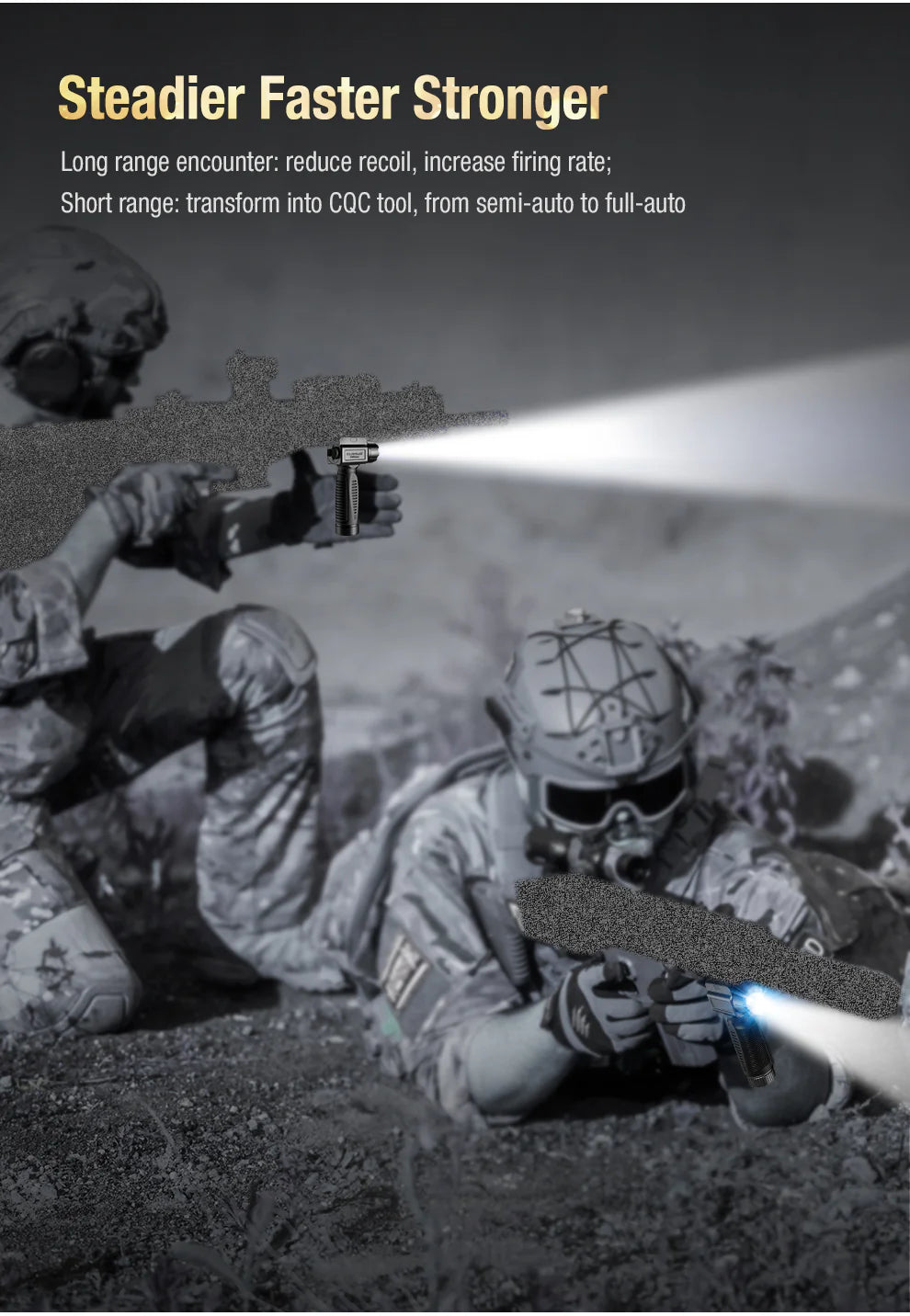 Taktische LED Waffenlampe GL5, 1'350 Lumen (ohne 18650 Akku)