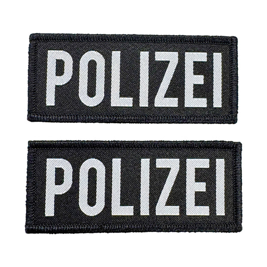 Klettabzeichen POLIZEI, 35x80mm, black (2 Stk)