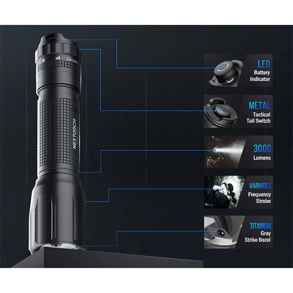 Taktische LED-Taschenlampe TA30C MAX, 3'000 Lumen (inkl. Akku)