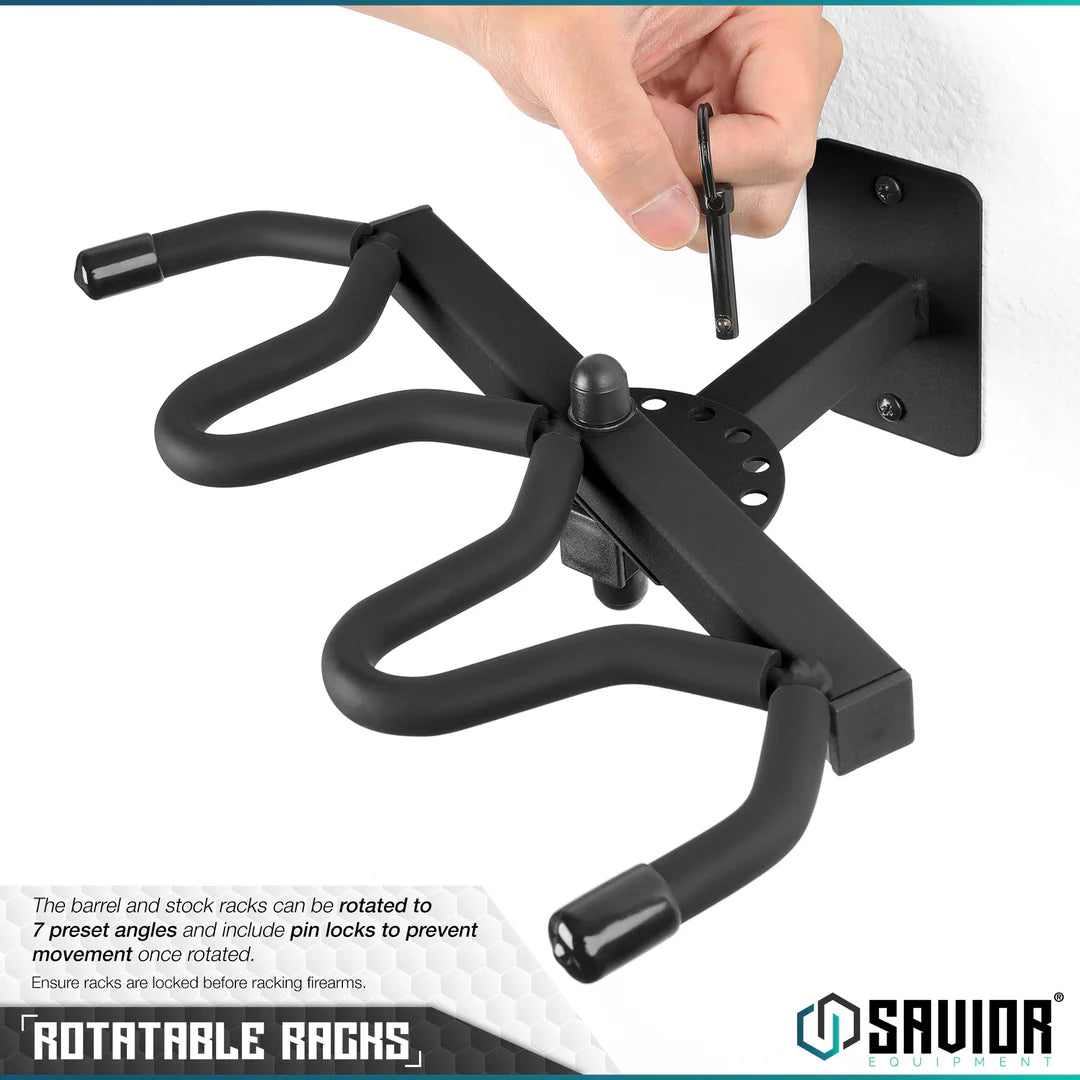 Rifle Wall Rack – 3 Slots, Black