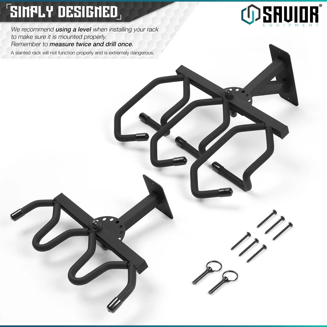 Rifle Wall Rack – 3 Slots, Black