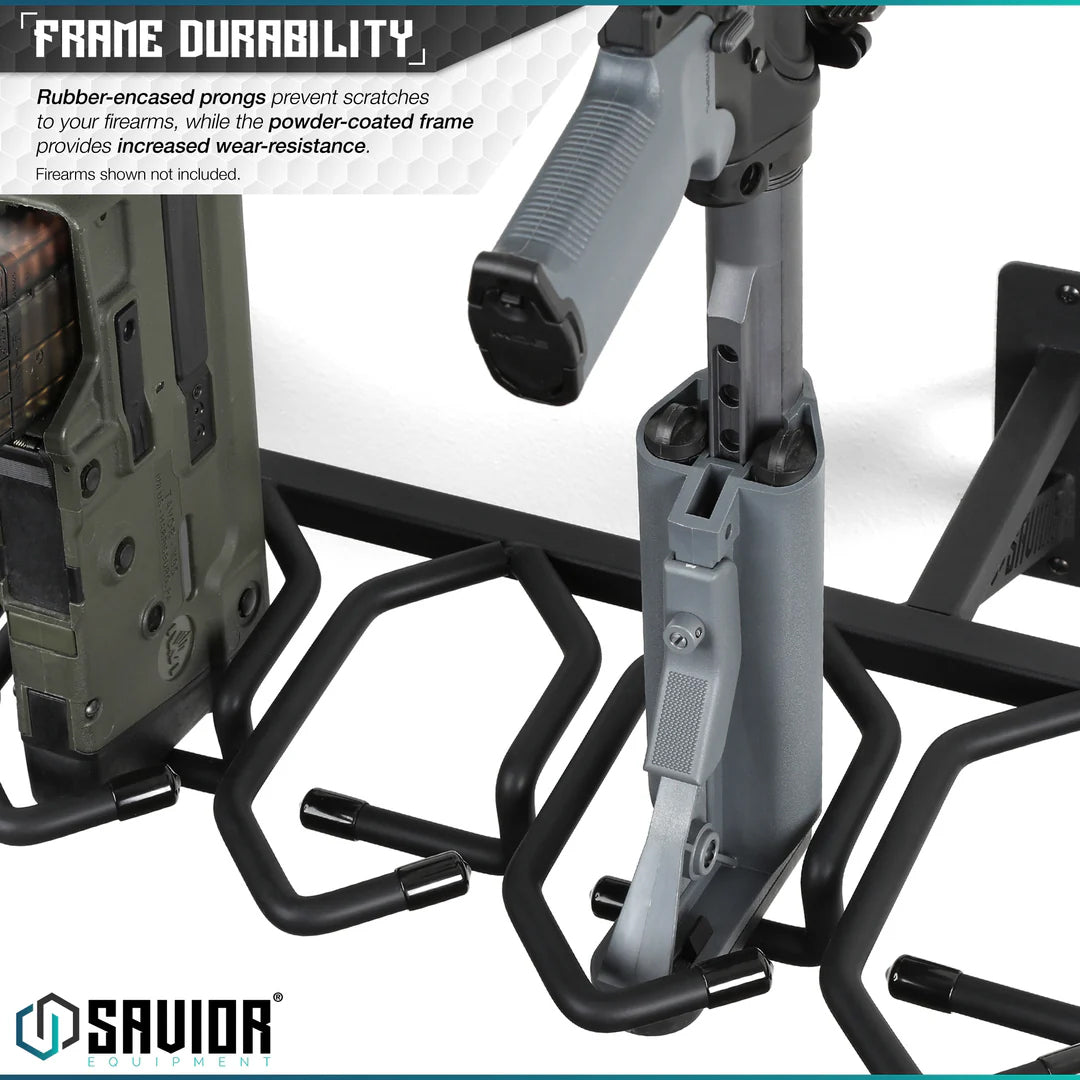 Rifle Wall Rack – 6 Slots, Black