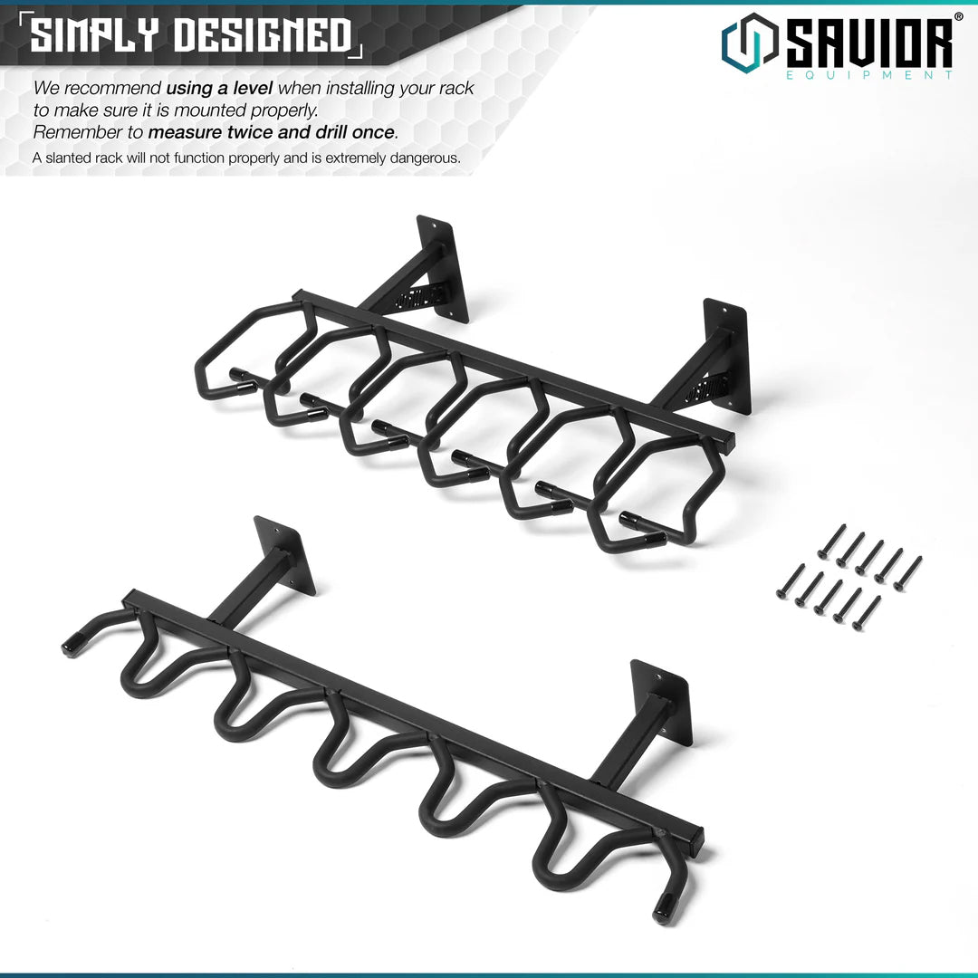 Rifle Wall Rack – 6 Slots, Black