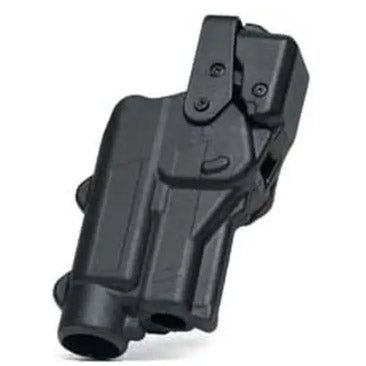 Rapid Force Duty Holster V3 with Large Light Compatibility & Removable Hood - Mid Ride Belt Slide, Rechtshand, black