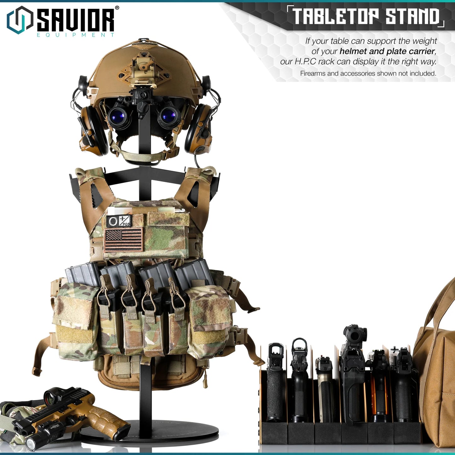 H.P.C. Helmet Plate Carrier Tabletop Rack